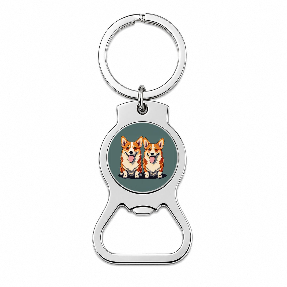 Corgis Dog Friends Brother Sister Two 2 Bottle Opener Keychain