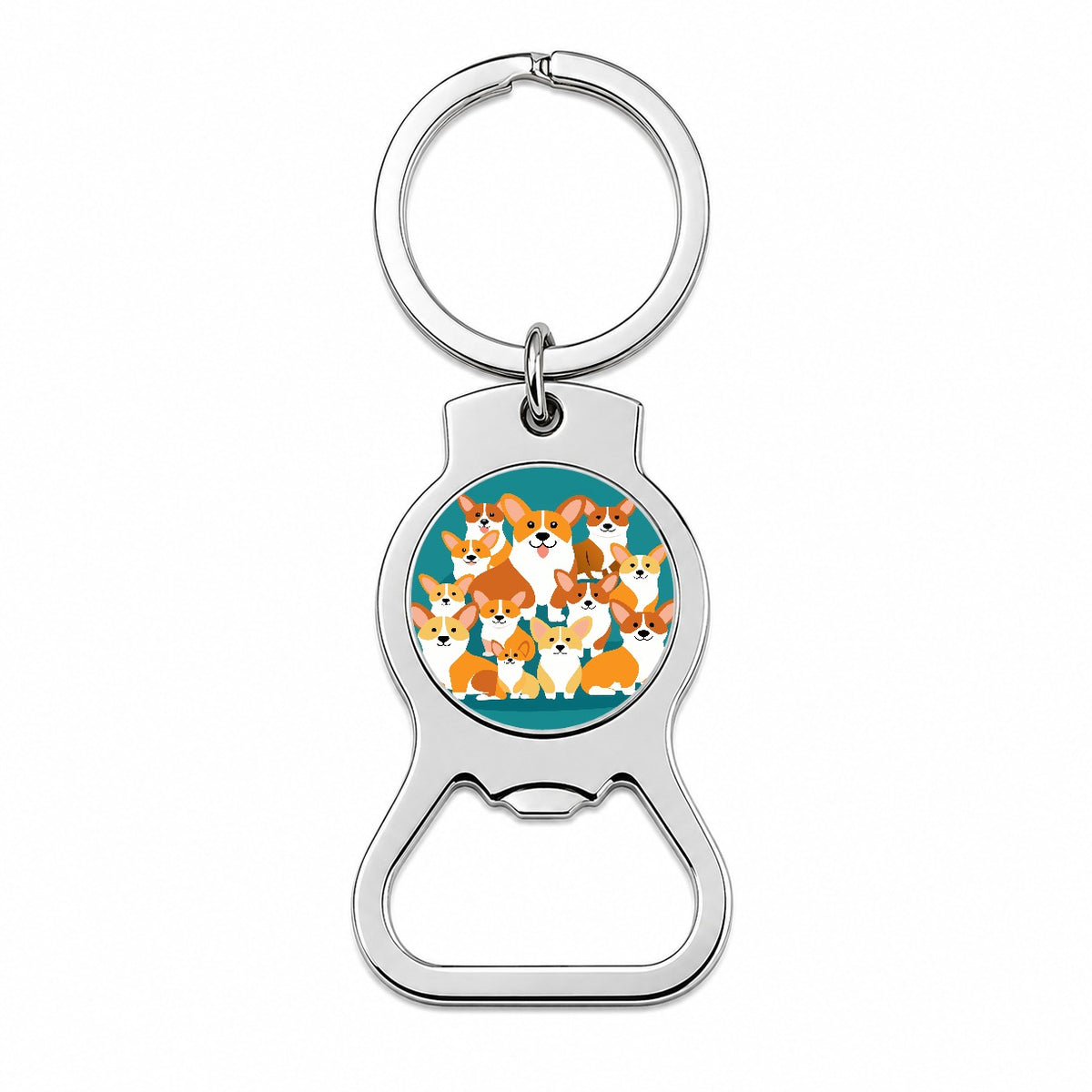 Corgis Dogs Oodles Bottle Opener Keychain