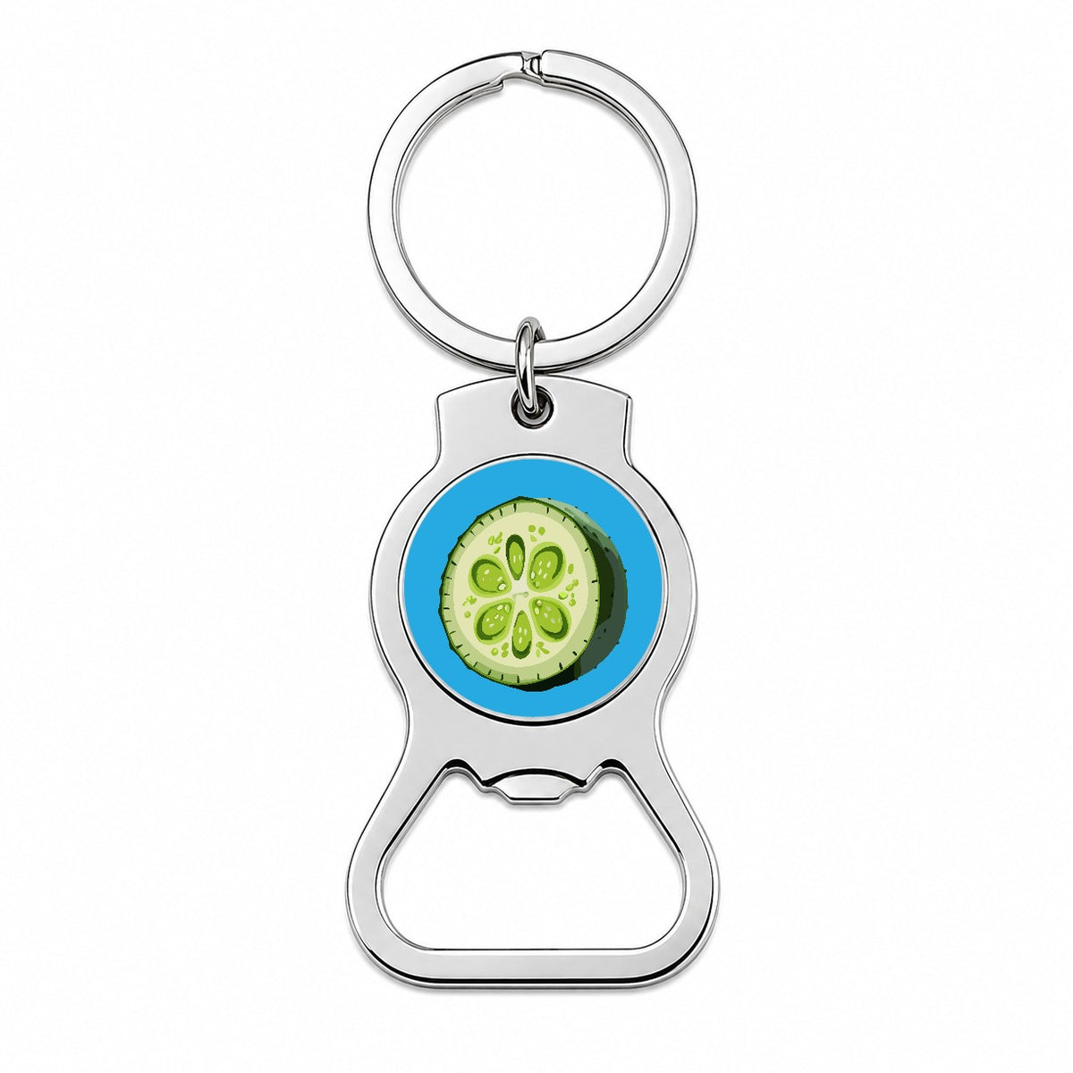 Cucumber Slice Vegetable Bottle Opener Keychain