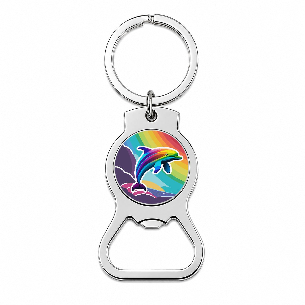 Dolphin Rainbow Cute Bottle Opener Keychain