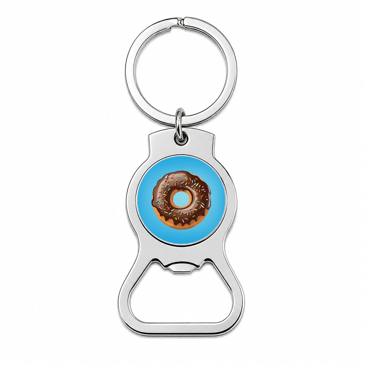 Donut Chocolate Sprinkles Bottle Opener Keychain