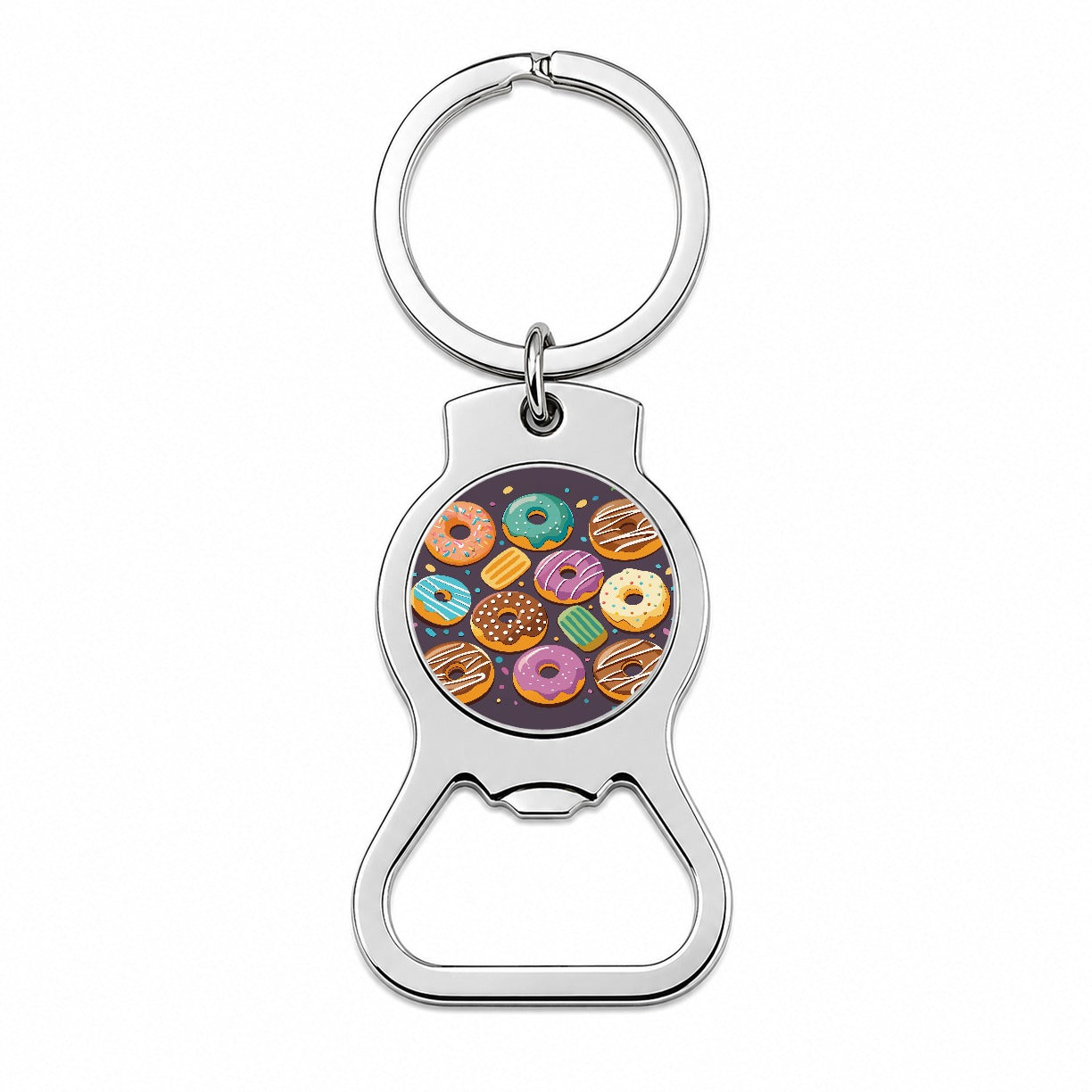 Donuts Scattered Bottle Opener Keychain