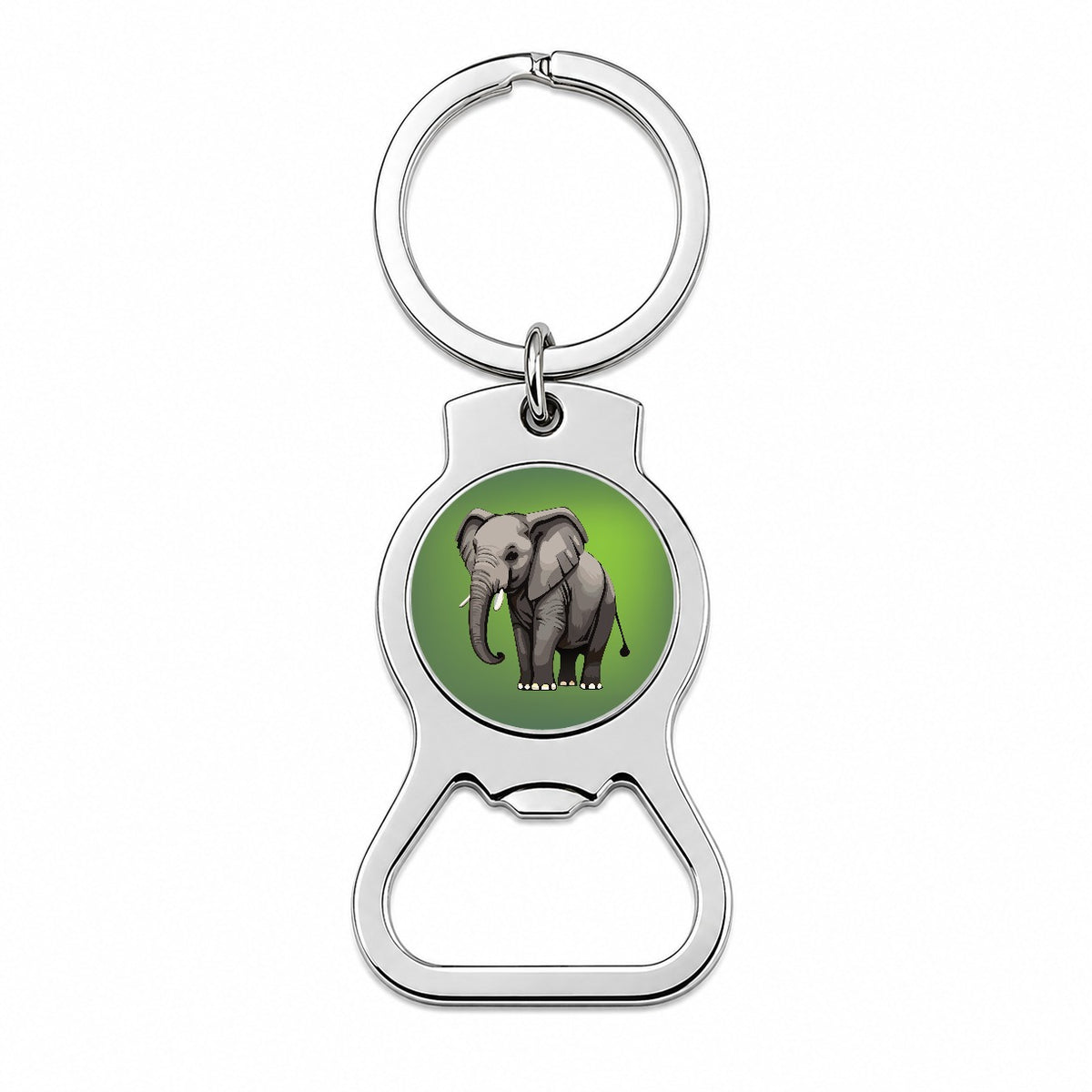 Elephant with Tusks Majestic Bottle Opener Keychain