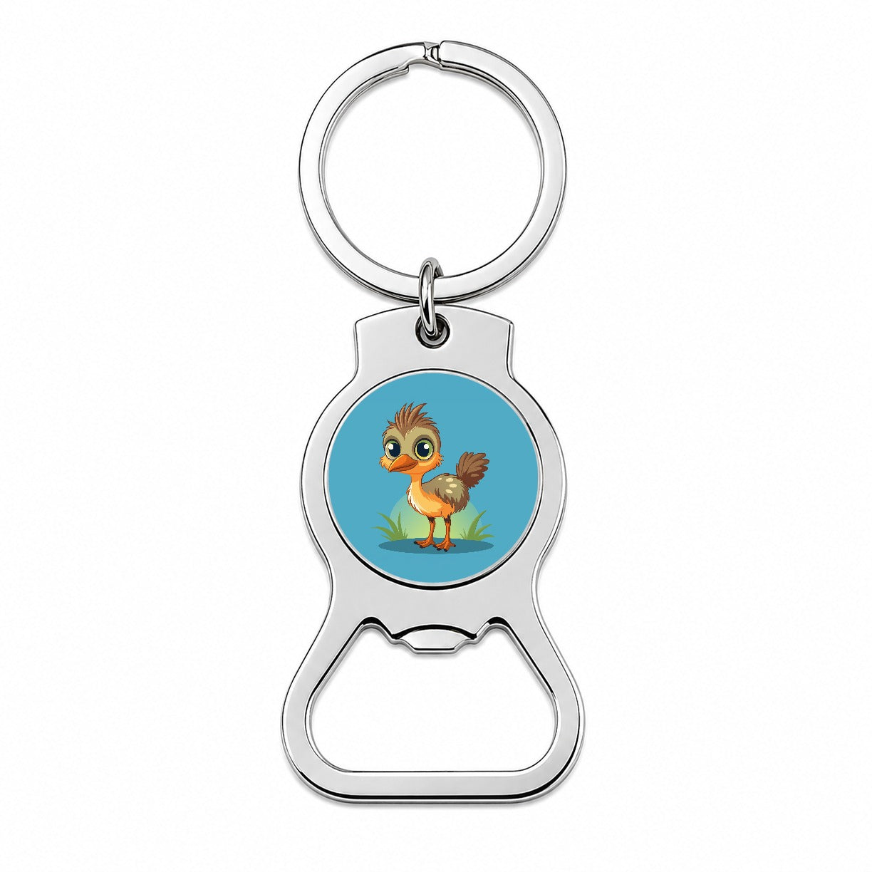Emu Ostrich Large Bird Australian Animal Bottle Opener Keychain