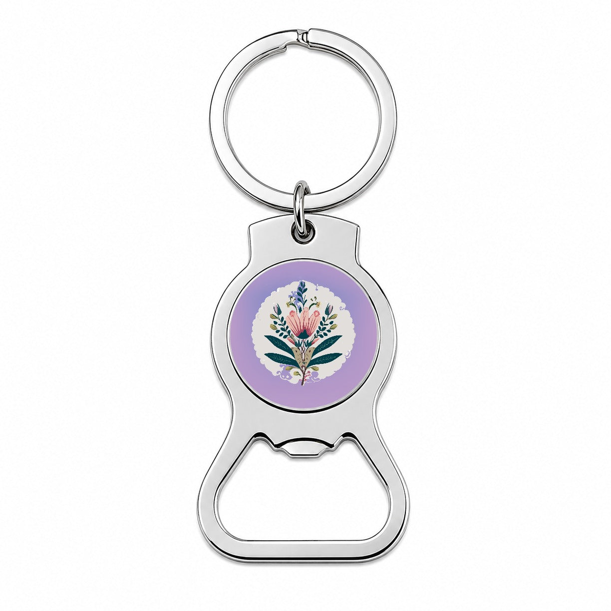 Flowers Floral Motif Bohemian Elegant Wedding Bottle Opener Keychain
