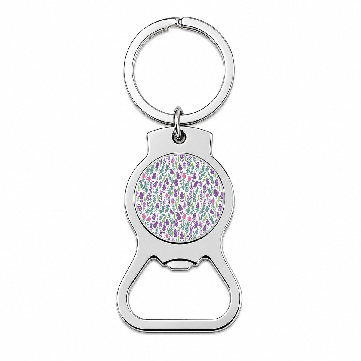 Flowers Lavender Cute Pattern Bottle Opener Keychain
