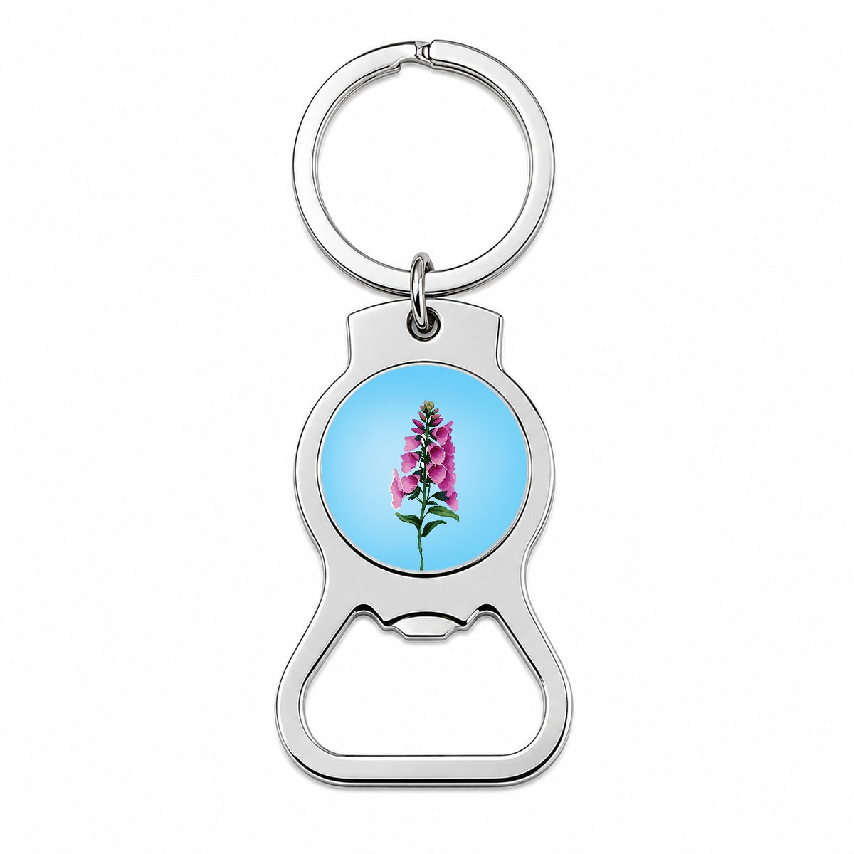Foxglove Flowers Watercolor Bottle Opener Keychain