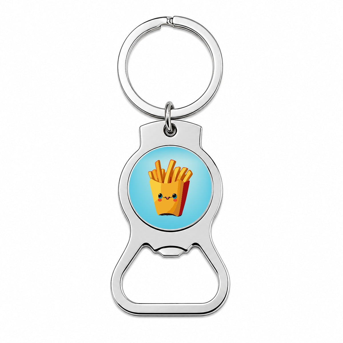 French Fries Smiling Bottle Opener Keychain