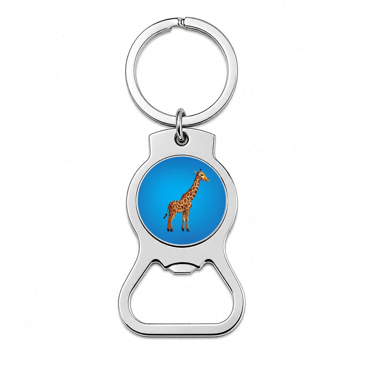 Giraffe Watercolor Bottle Opener Keychain