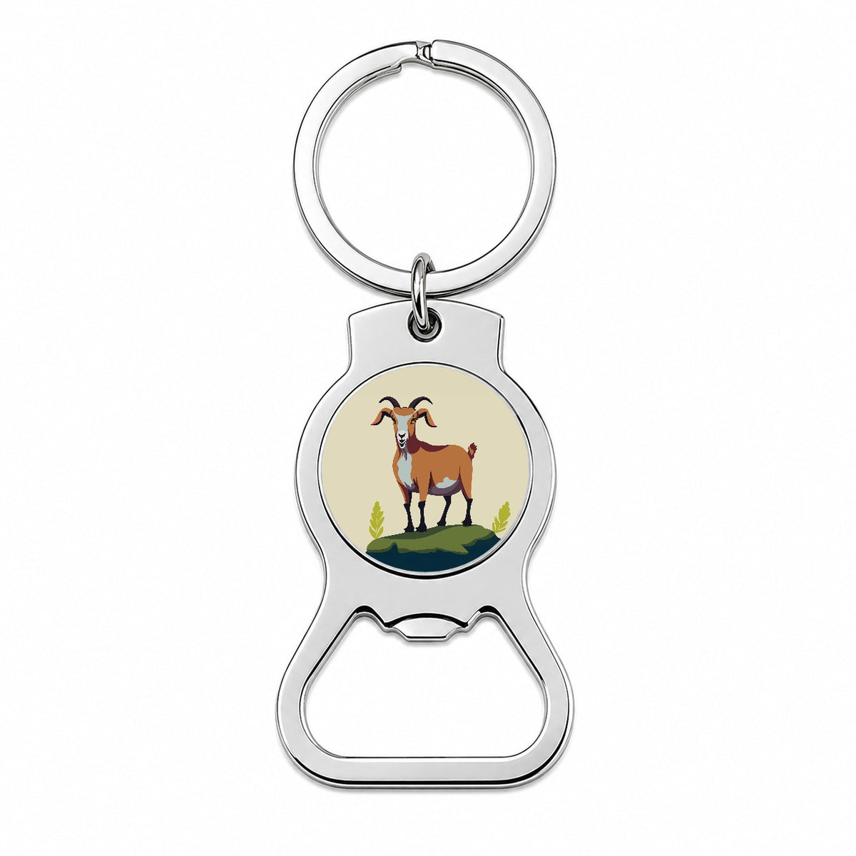 Goat Standing Bottle Opener Keychain