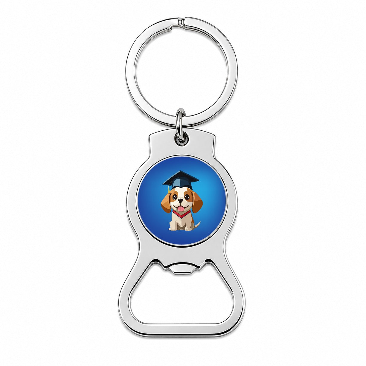 Graduation Dog Graduate Cute Bottle Opener Keychain
