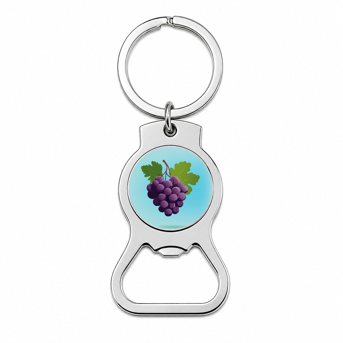 Grapes Purple Fruit Wine Bottle Opener Keychain