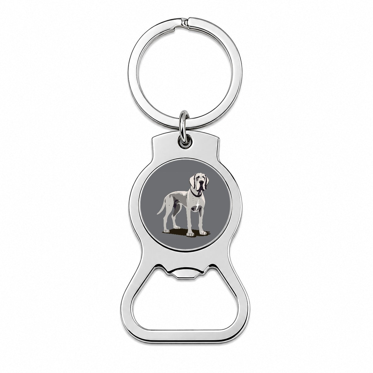 Great Dane Dog Standing Bottle Opener Keychain