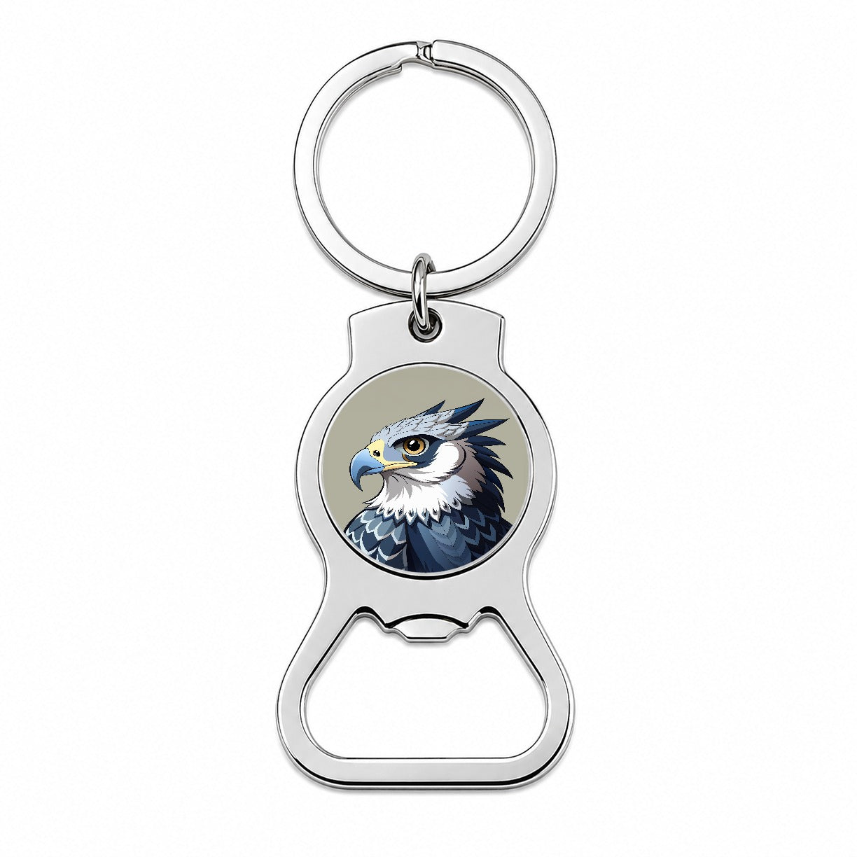 Harpy Eagle Profile Bottle Opener Keychain