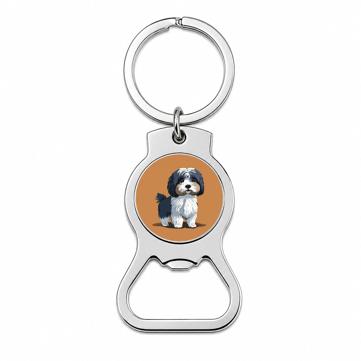 Havanese Dog Standing Bottle Opener Keychain