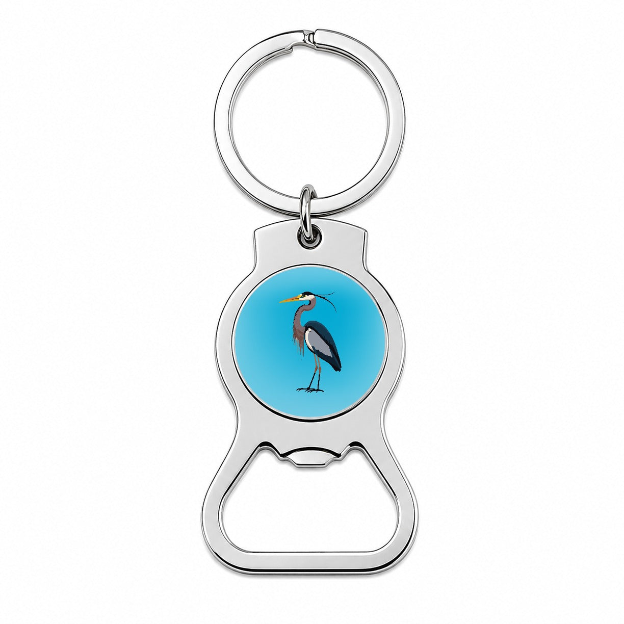 Heron Egret Bird Bottle Opener Keychain