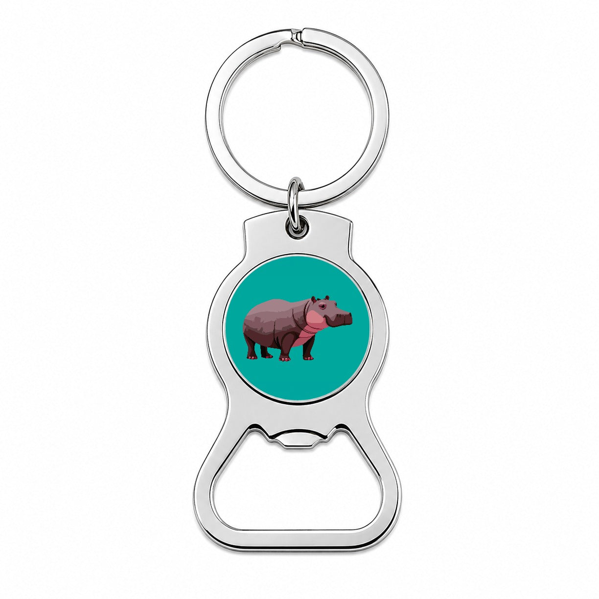 Hippopotamus Standing Bottle Opener Keychain