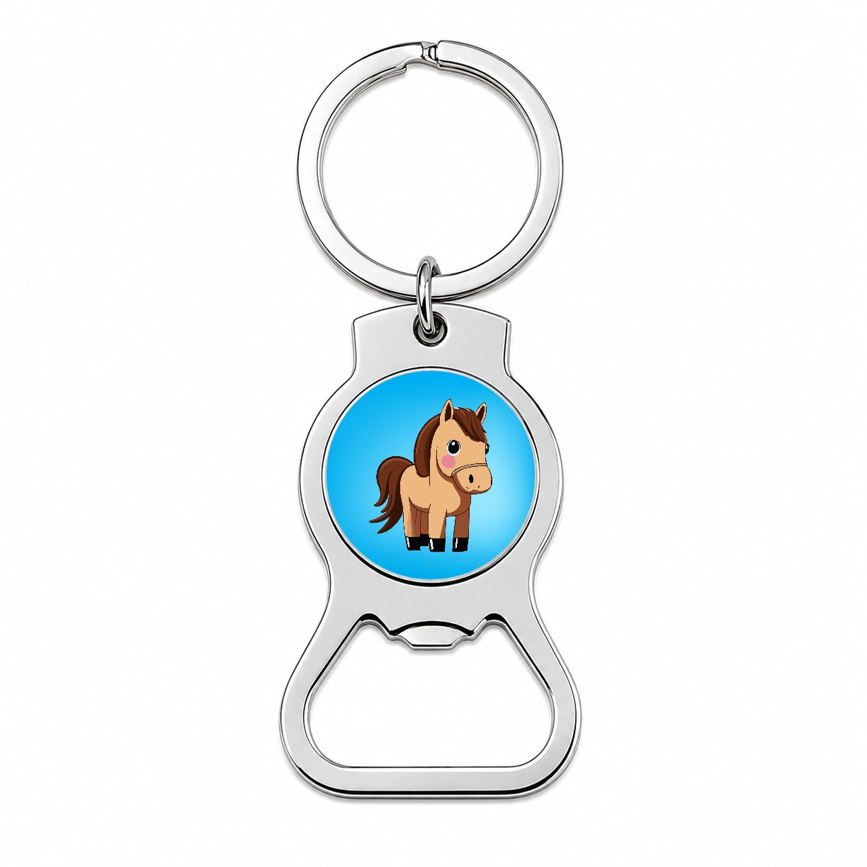 Horse Chibi Cute Standing Bottle Opener Keychain