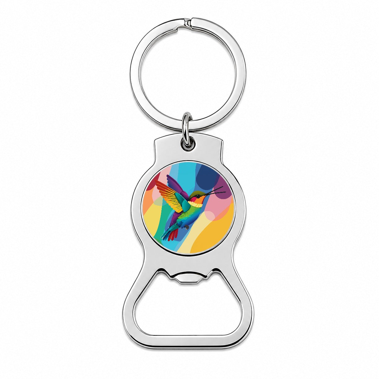 Hummingbird Rainbow Bottle Opener Keychain
