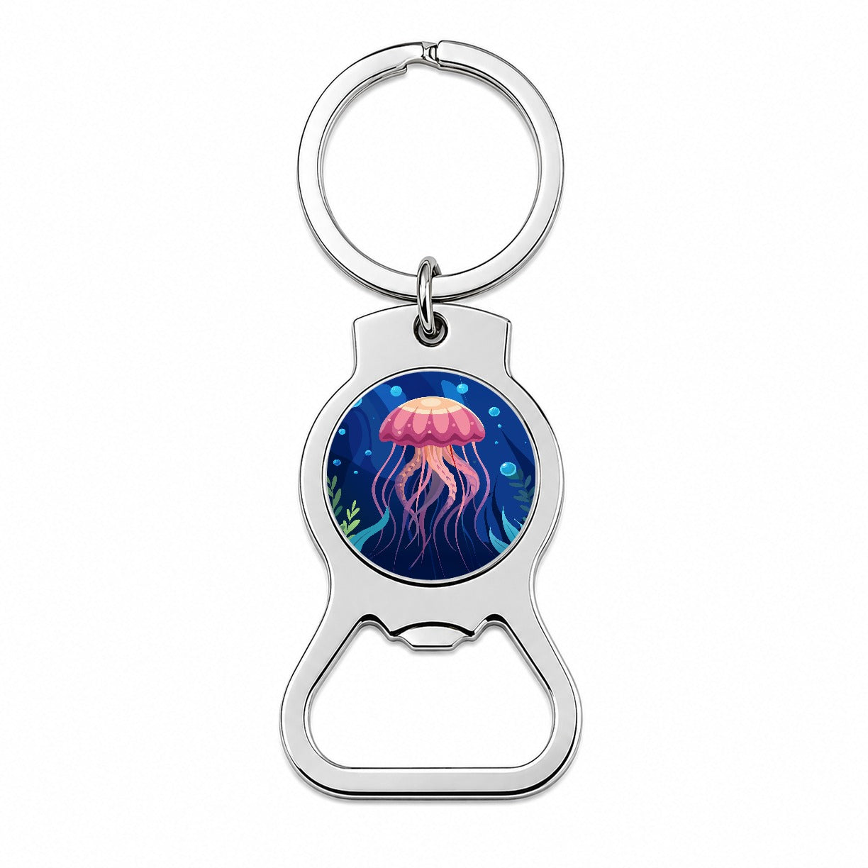 Jelly Fish in Ocean Bottle Opener Keychain
