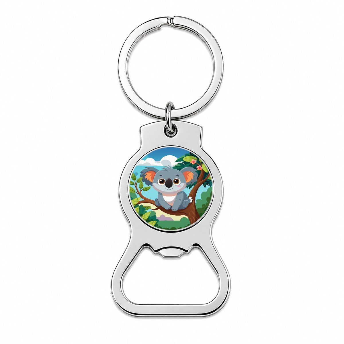 Koala Cute in Tree Bottle Opener Keychain