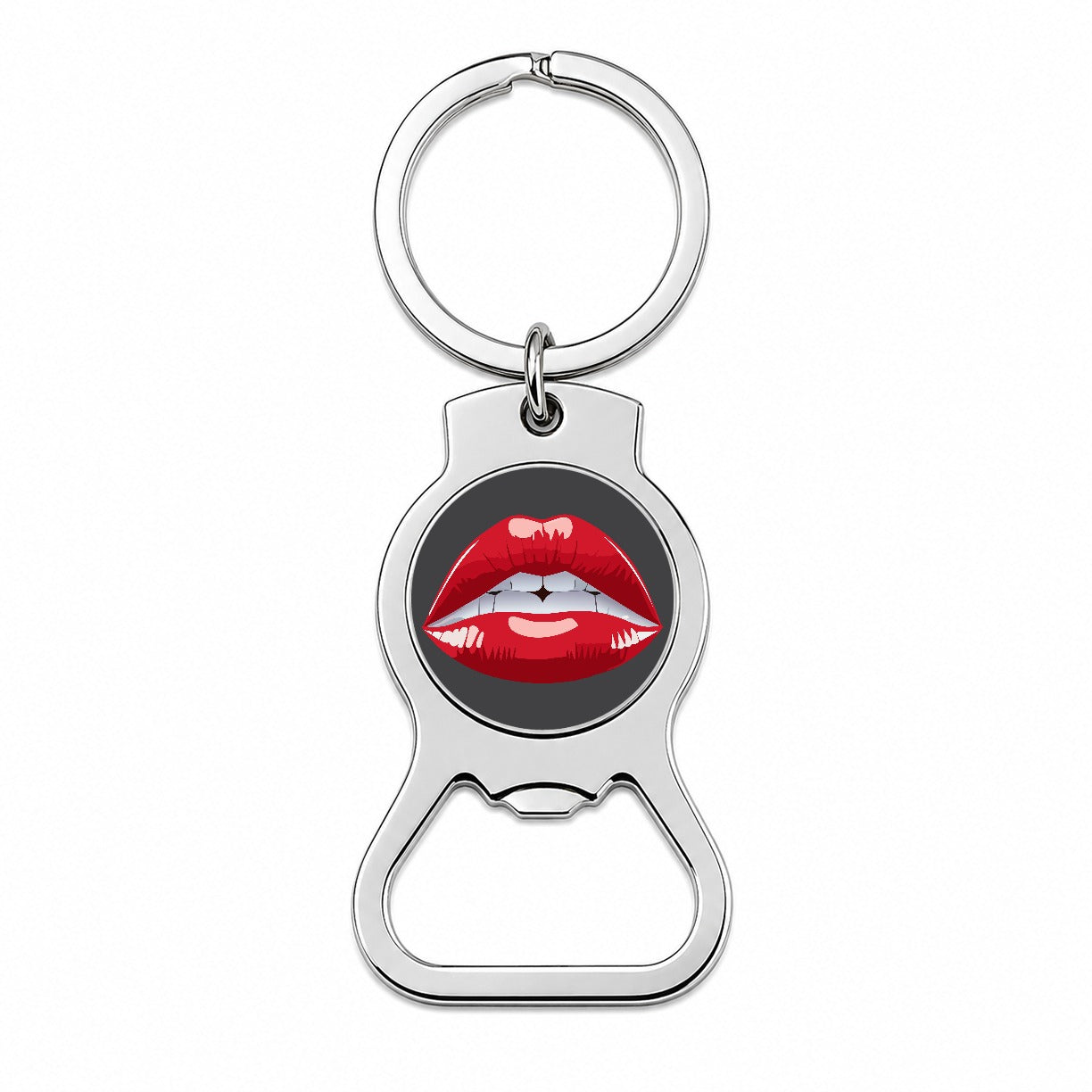 Lips Red Lipstick Mouth Bottle Opener Keychain