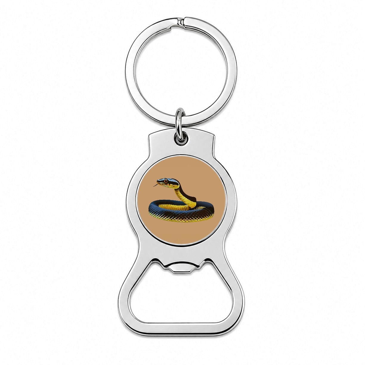Mamba Snake Coiled Bottle Opener Keychain