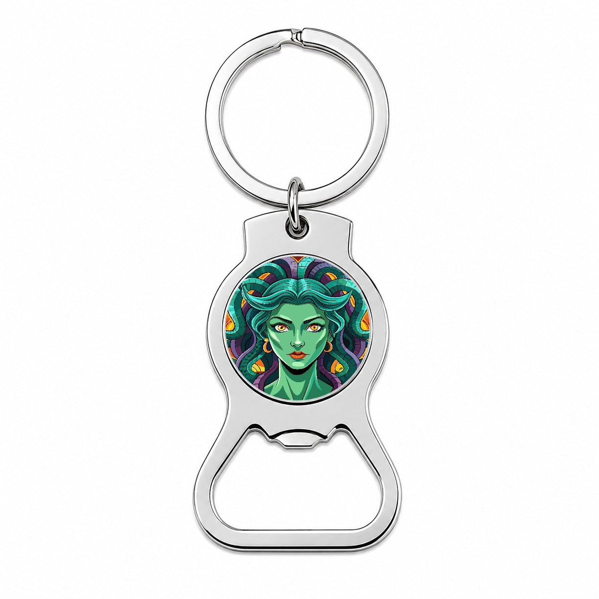 Medusa Gorgon Snake Hair Greek Mythology Bottle Opener Keychain