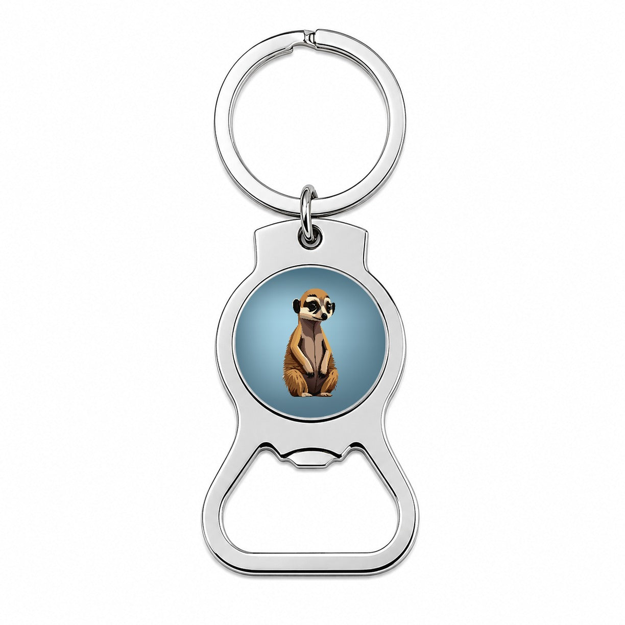 Meerkat Small Mongoose Sitting Bottle Opener Keychain