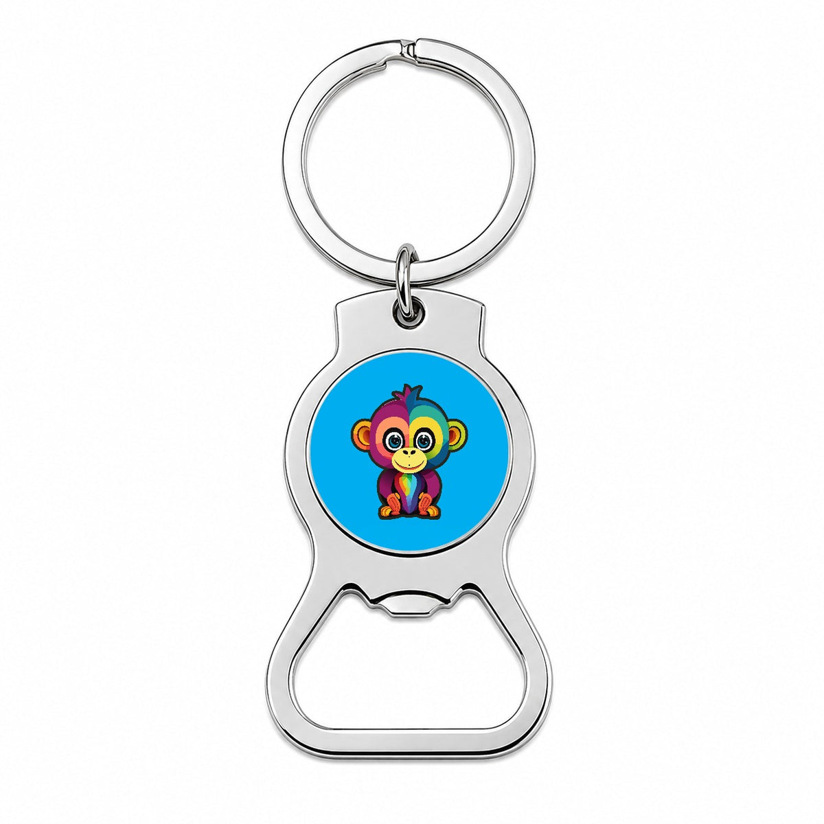 Monkey Colorful Rainbow Bottle Opener Keychain