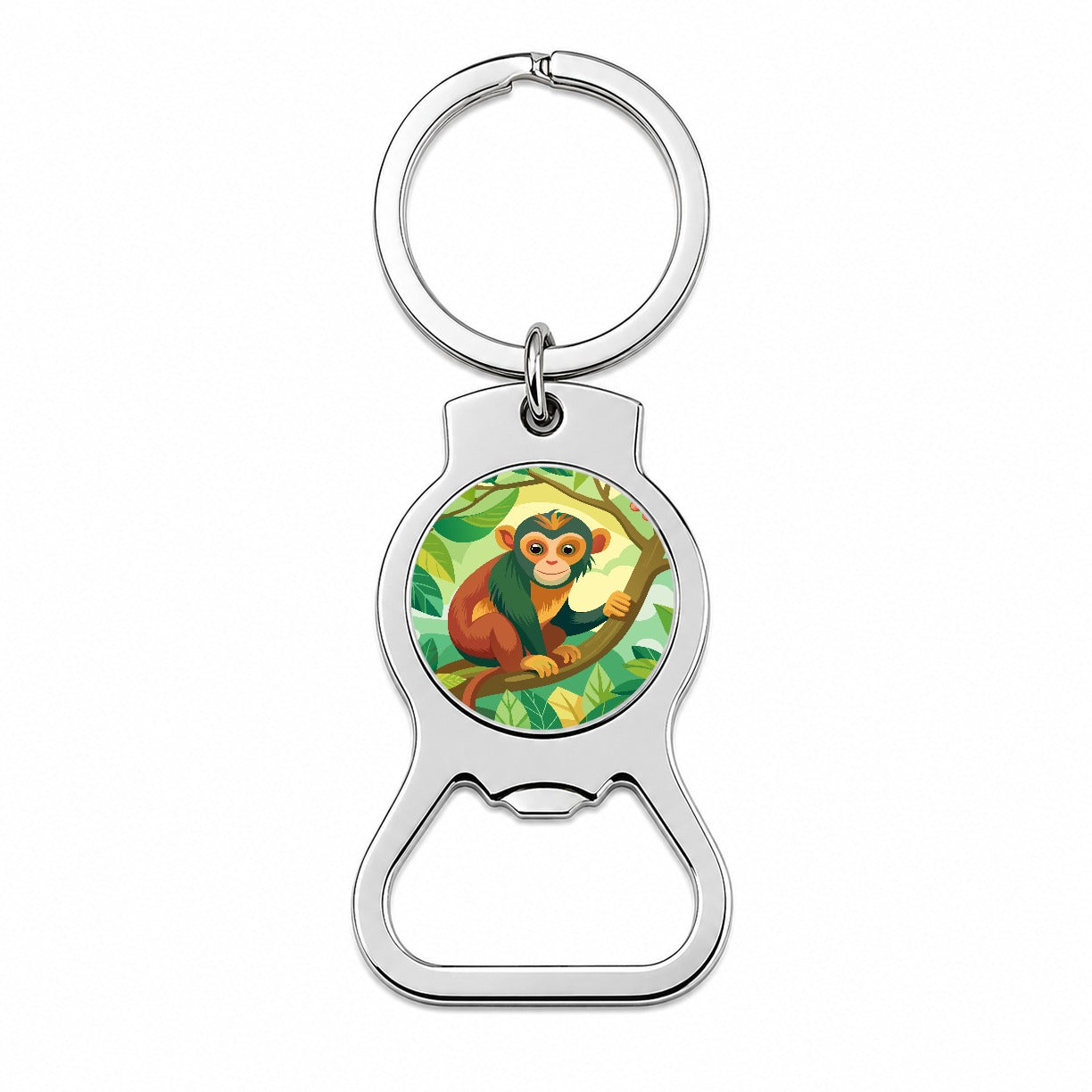 Monkey in Tree Bottle Opener Keychain