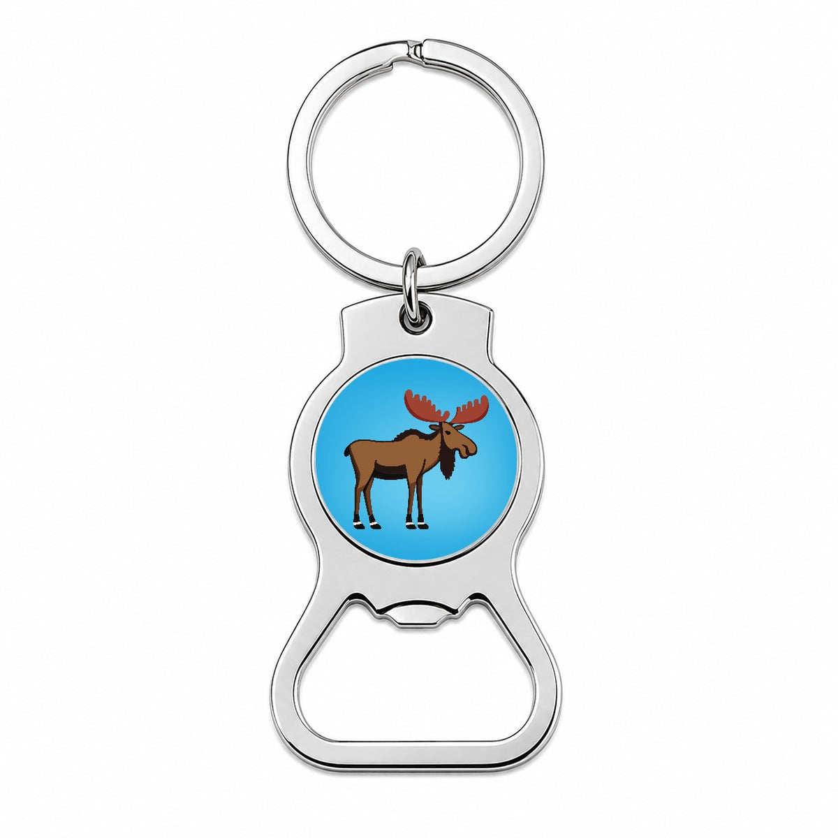 Moose Profile Bottle Opener Keychain