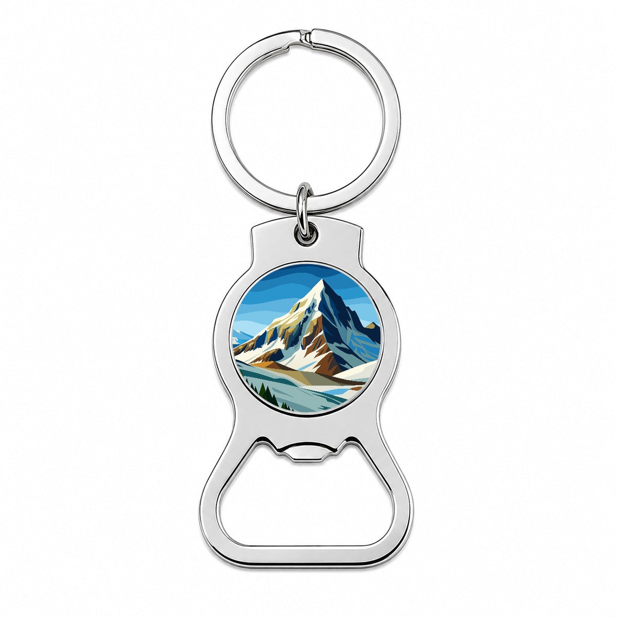 Mountain Slope Rugged Bottle Opener Keychain