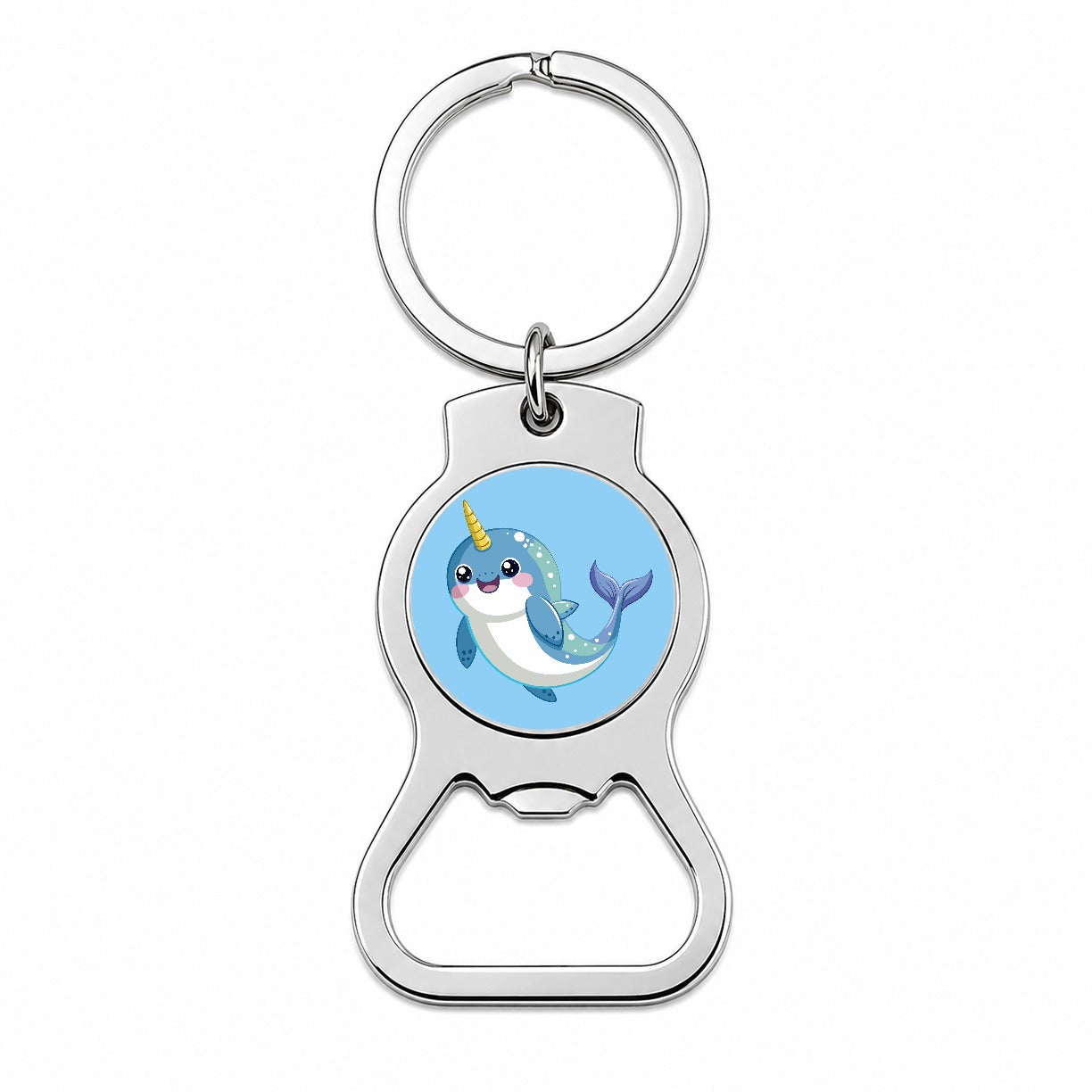 Narwhal Cute Chibi Bottle Opener Keychain