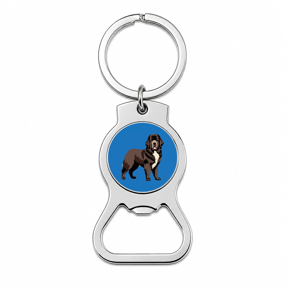Newfoundland Dog Standing Bottle Opener Keychain