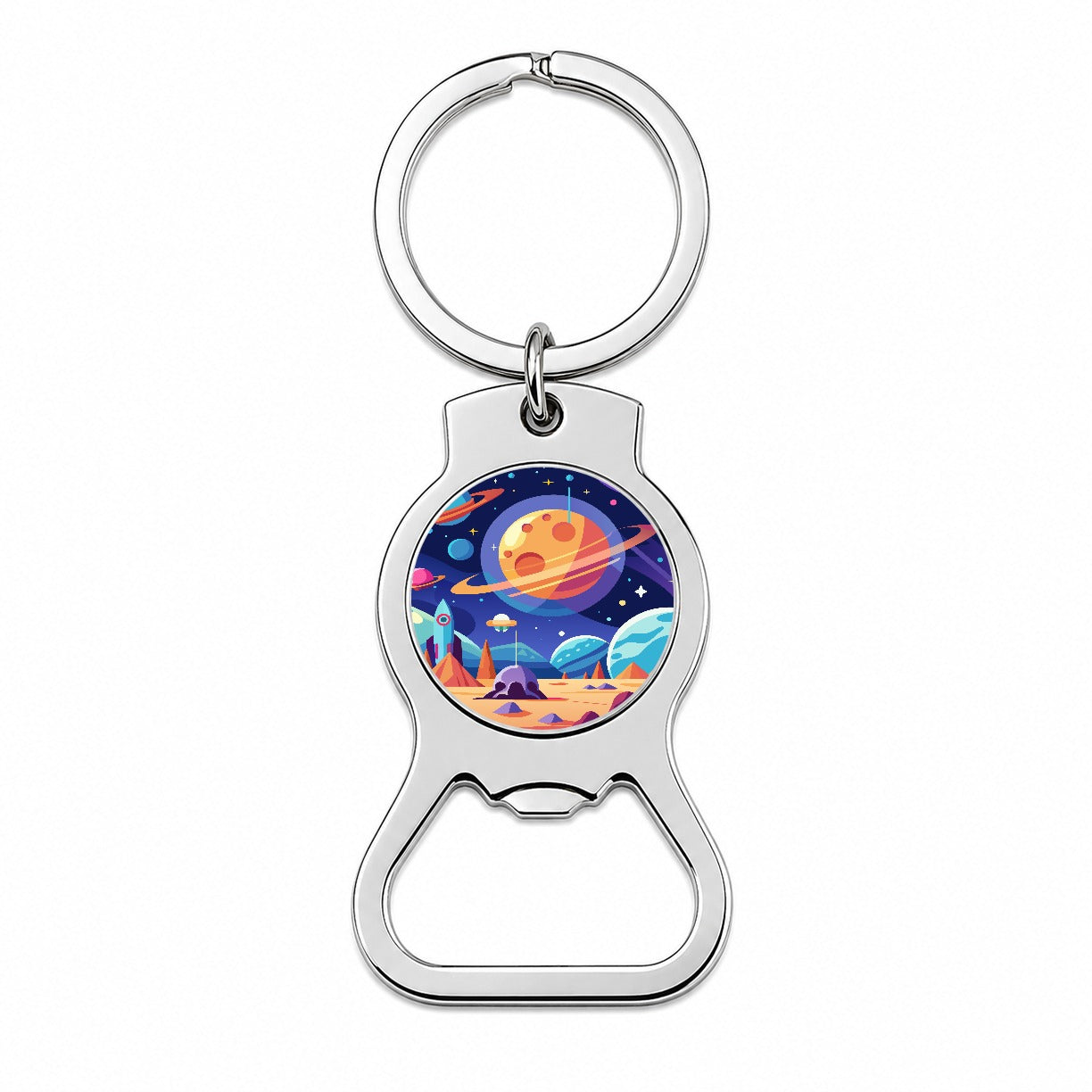 Outer Space Planets Bottle Opener Keychain