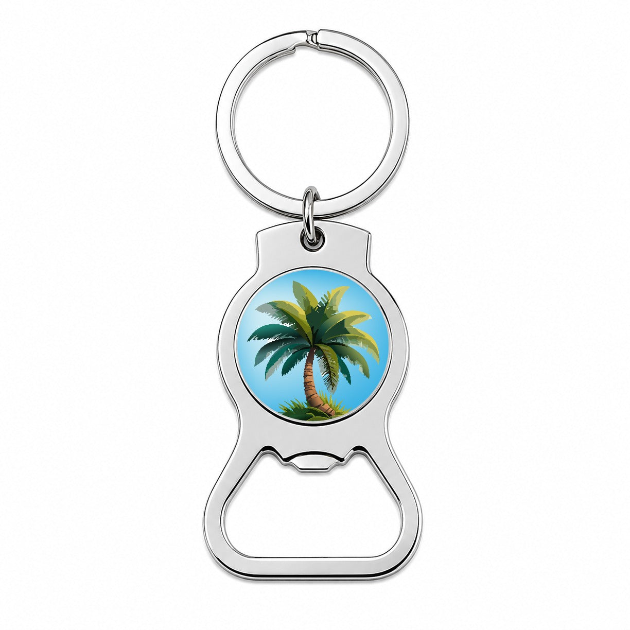 Palm Tree Lush Tropical Bottle Opener Keychain