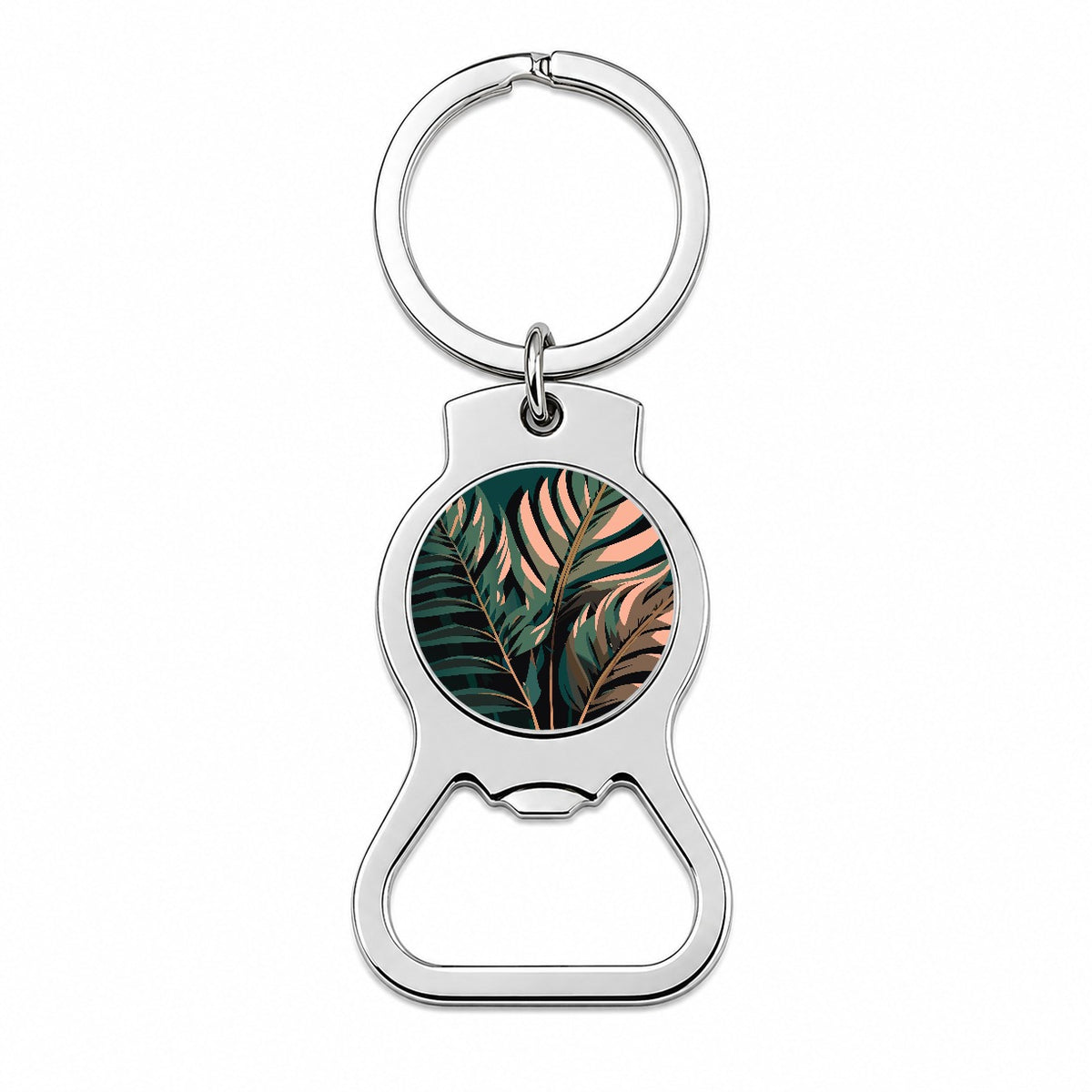 Palm Trees Leaves Fronds Tropical Foliage Bottle Opener Keychain