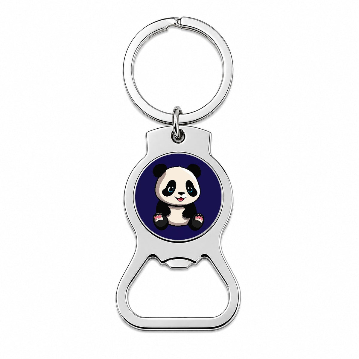 Panda Cute Smiling Bottle Opener Keychain