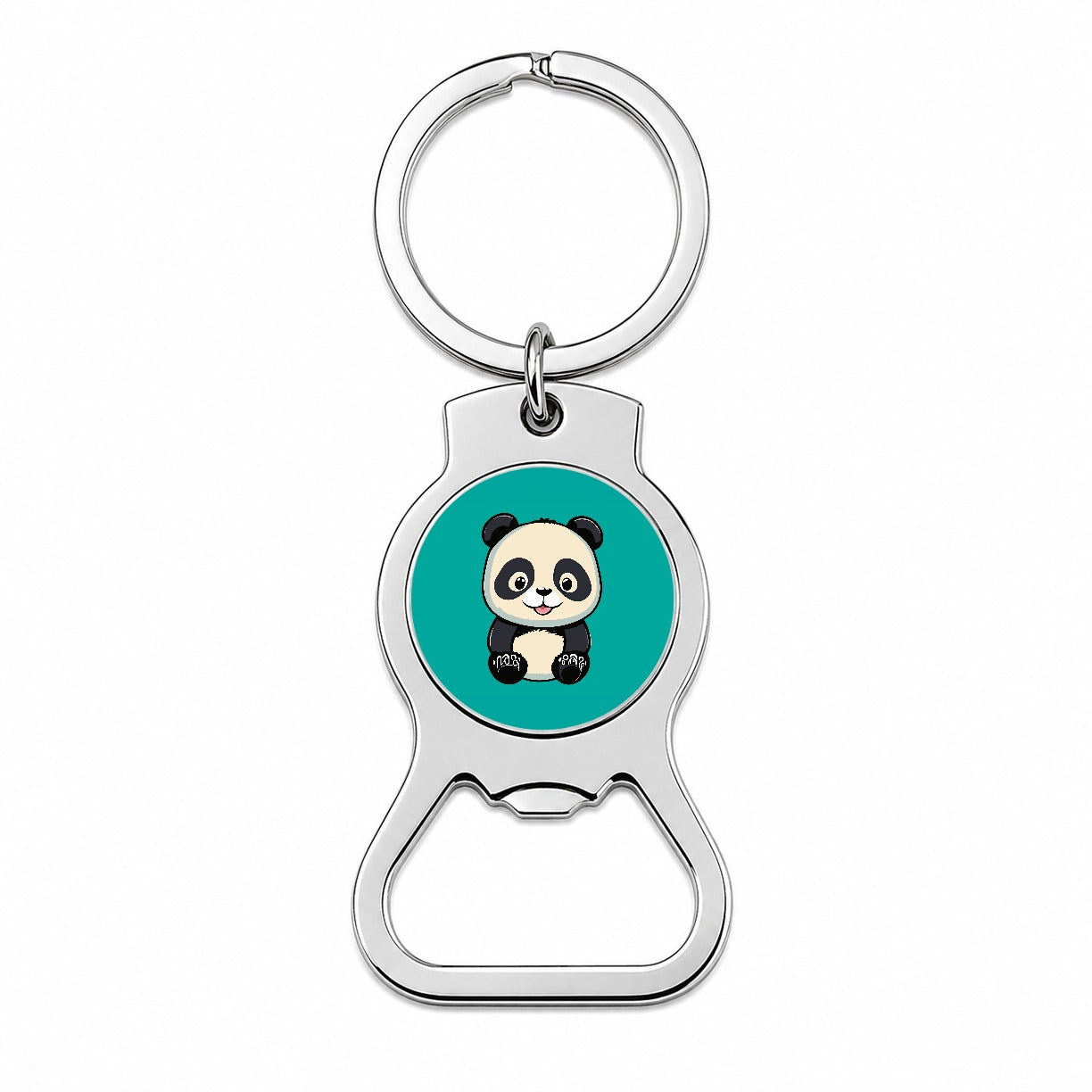Panda Smiling Sitting Bottle Opener Keychain