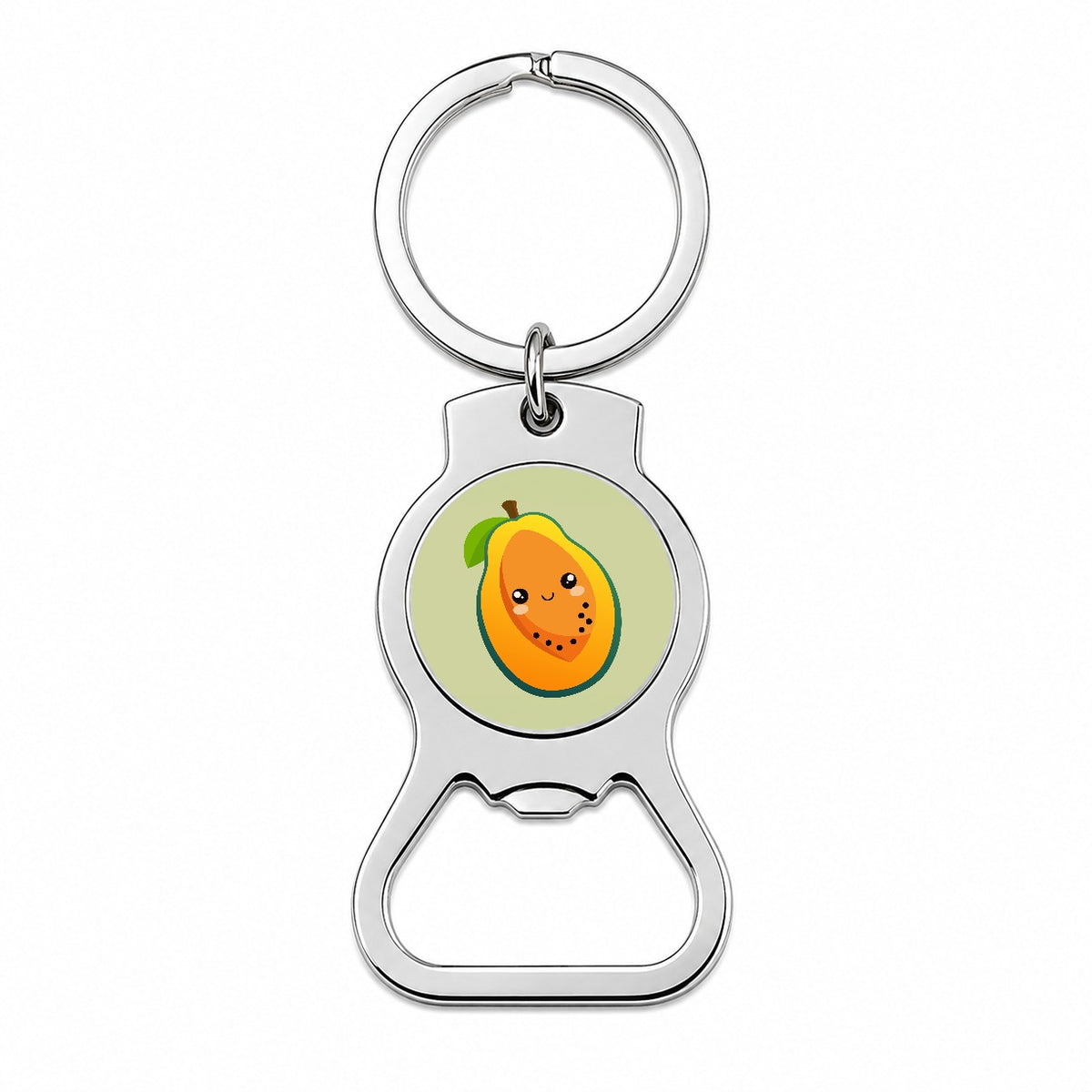 Papaya Cute Happy Fruit Bottle Opener Keychain