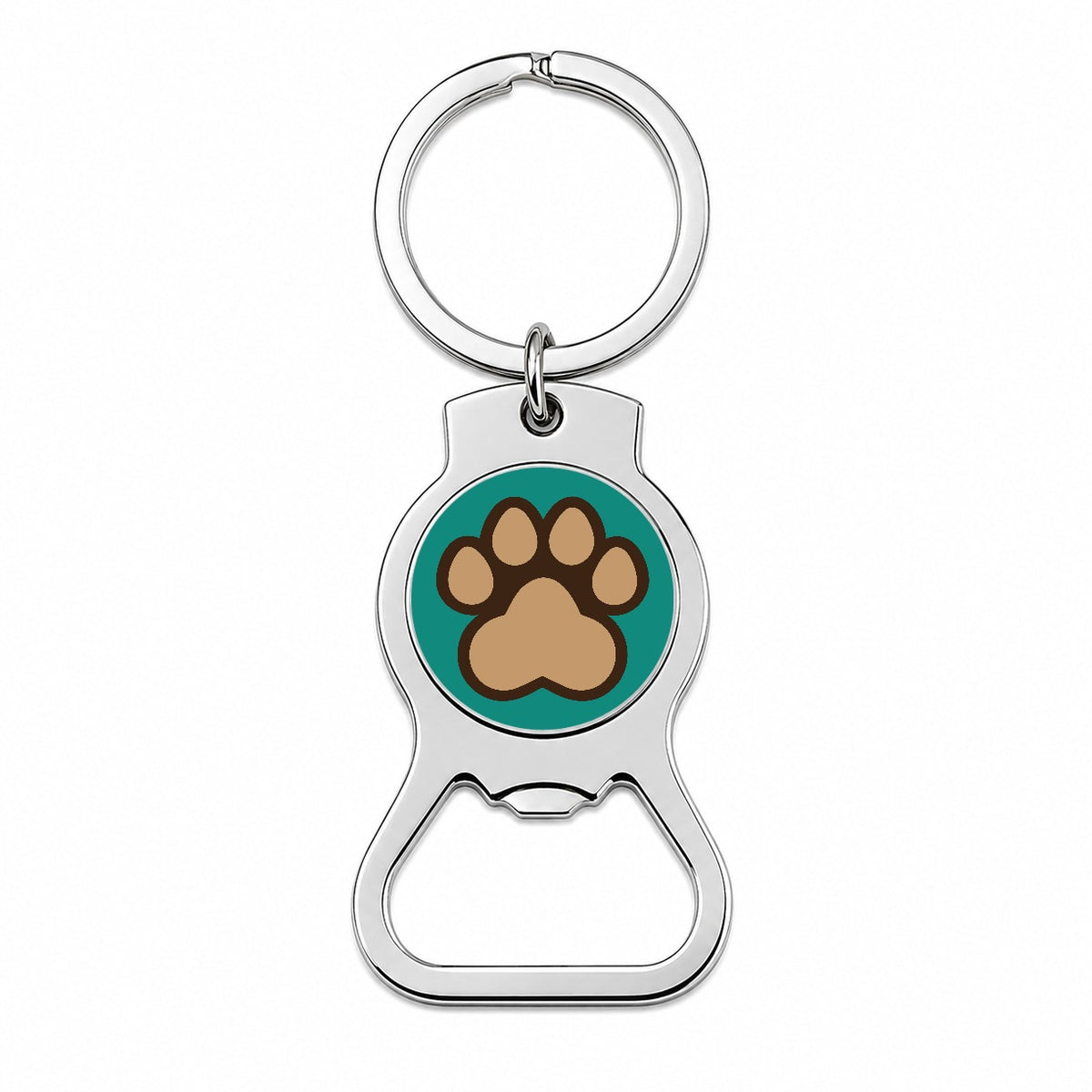 Paw Print Dogs Cats Bottle Opener Keychain