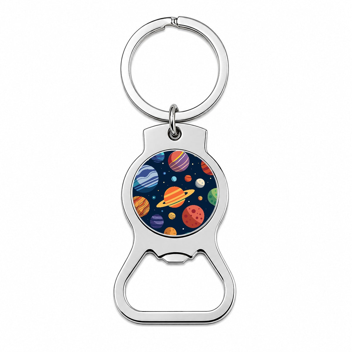 Planets Colorful Pattern Bottle Opener Keychain