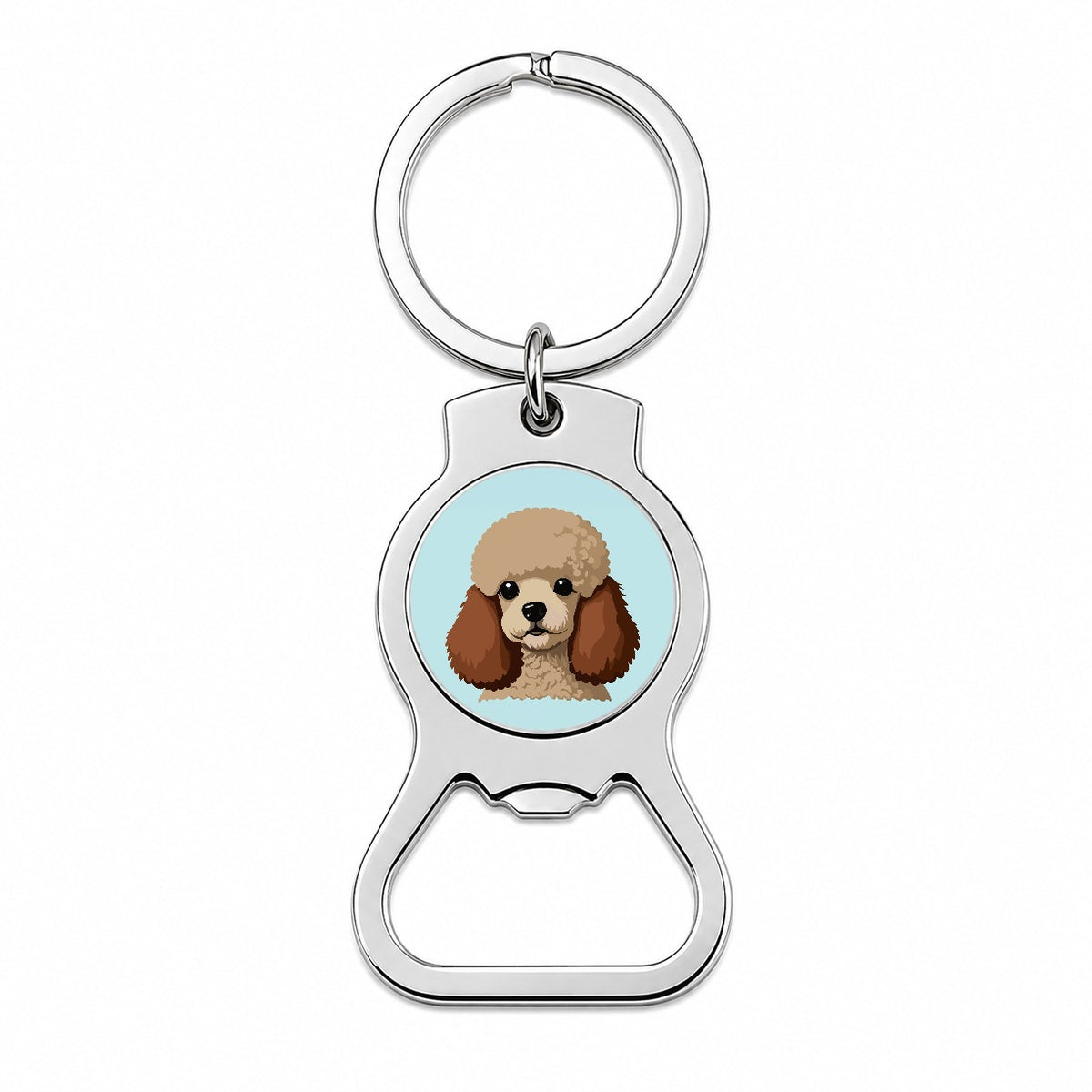 Poodle Head Cute Bottle Opener Keychain