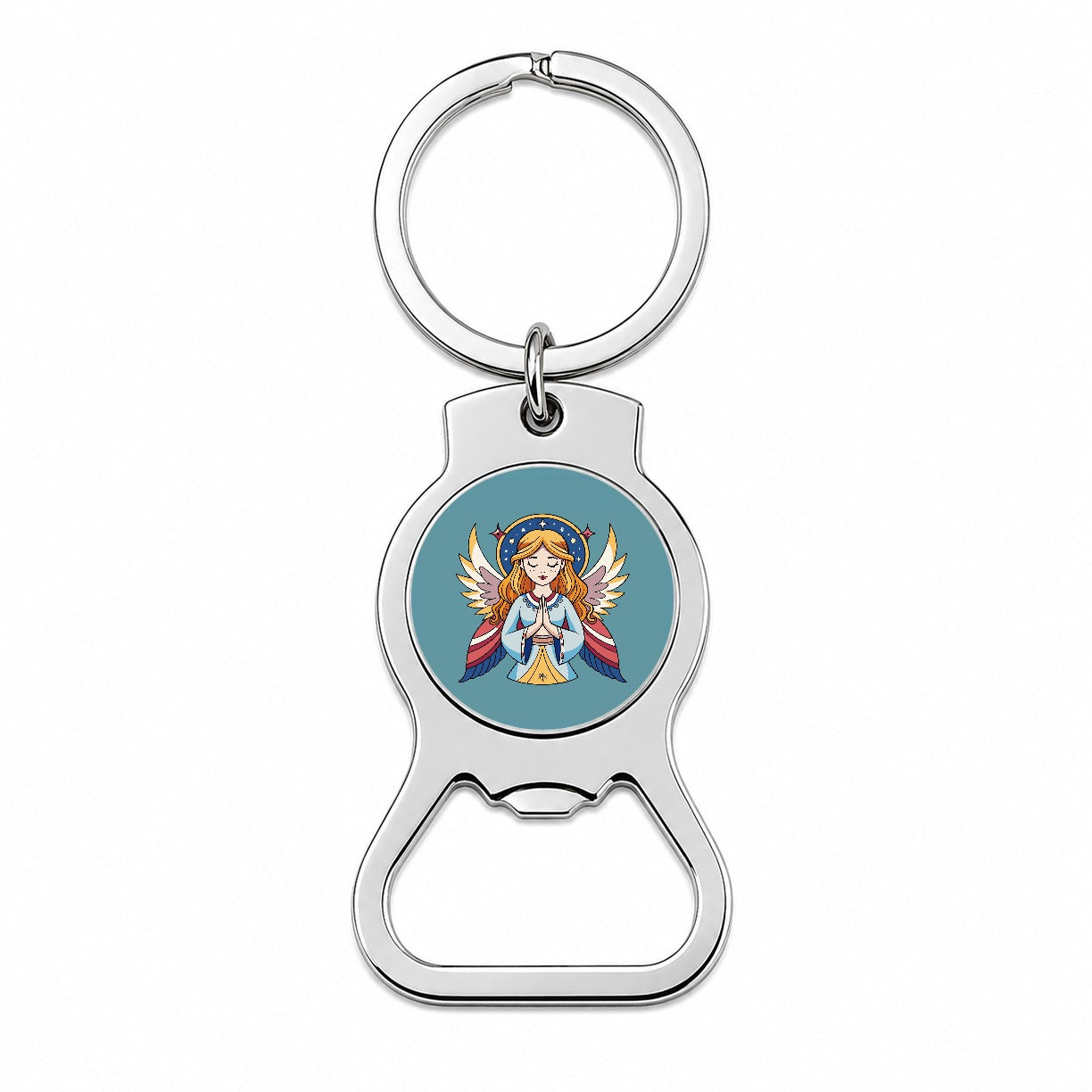 Praying Angel Christian Inspirational Prayer Bottle Opener Keychain