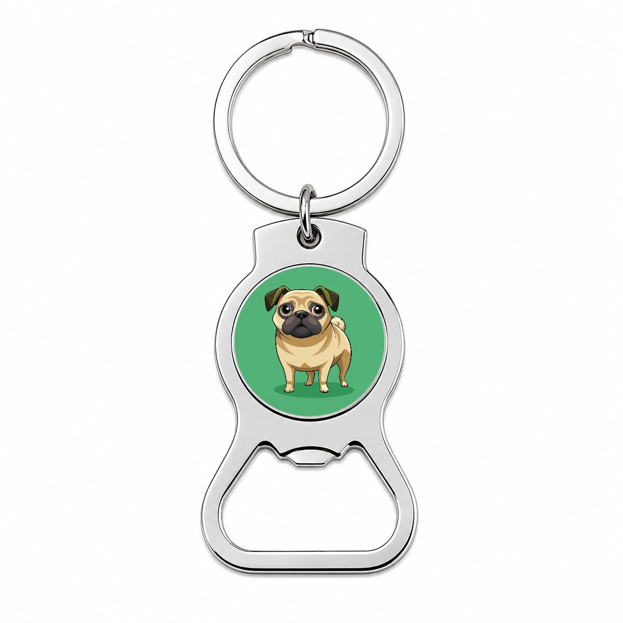 Pug Cute Standing Bottle Opener Keychain