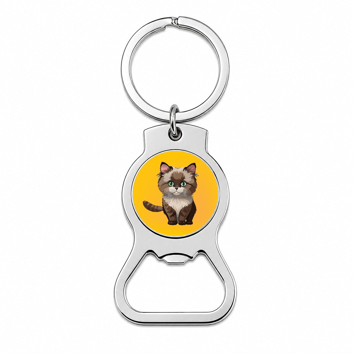 Ragdoll Cat Kitten Bottle Opener Keychain