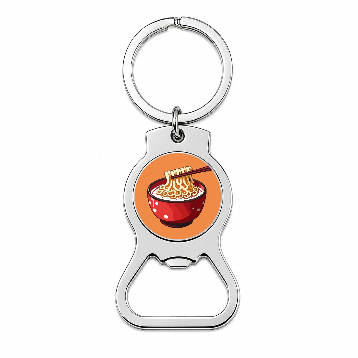 Ramen Red Bowl Chopsticks Food Bottle Opener Keychain