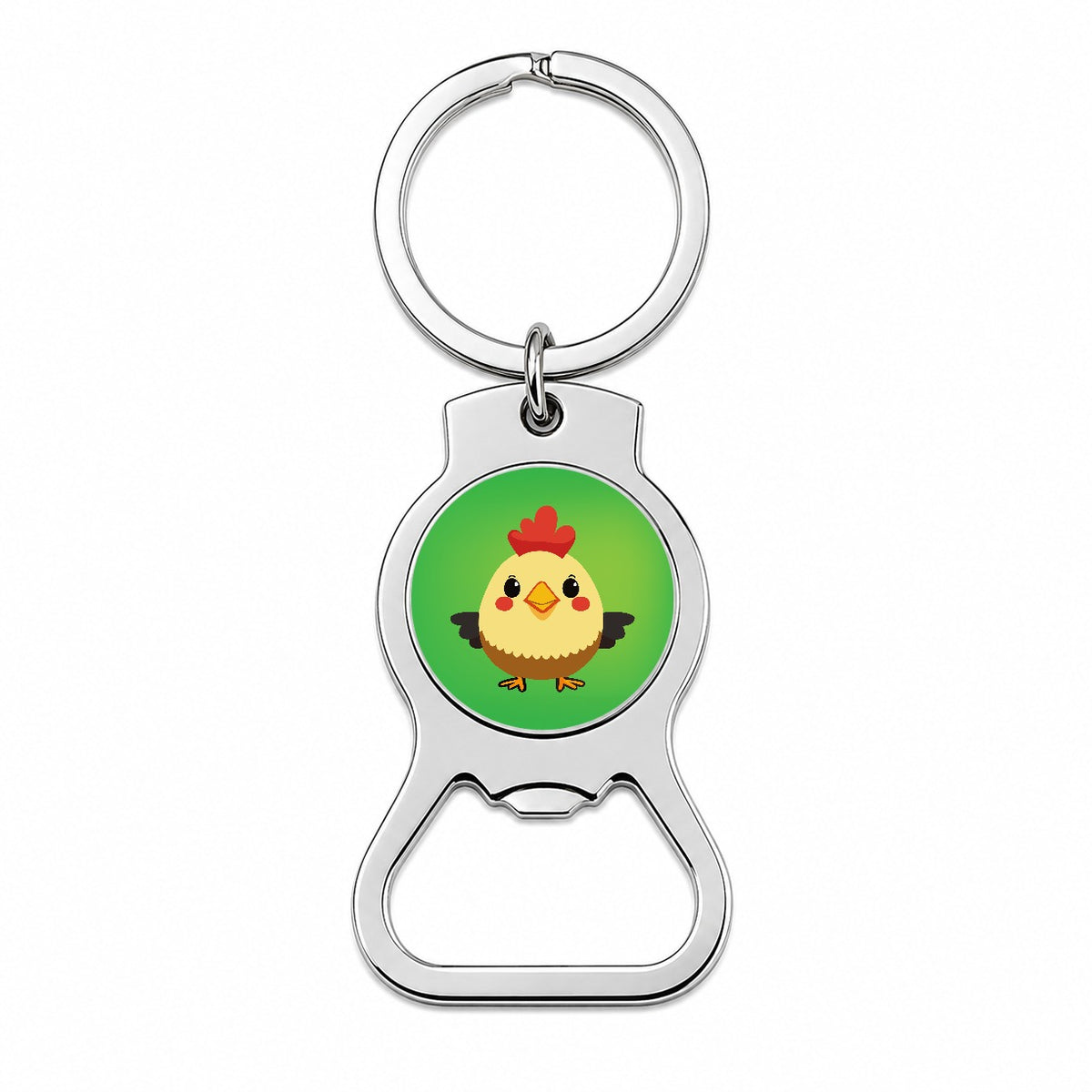 Rooster Chicken Sweet Baby Bottle Opener Keychain