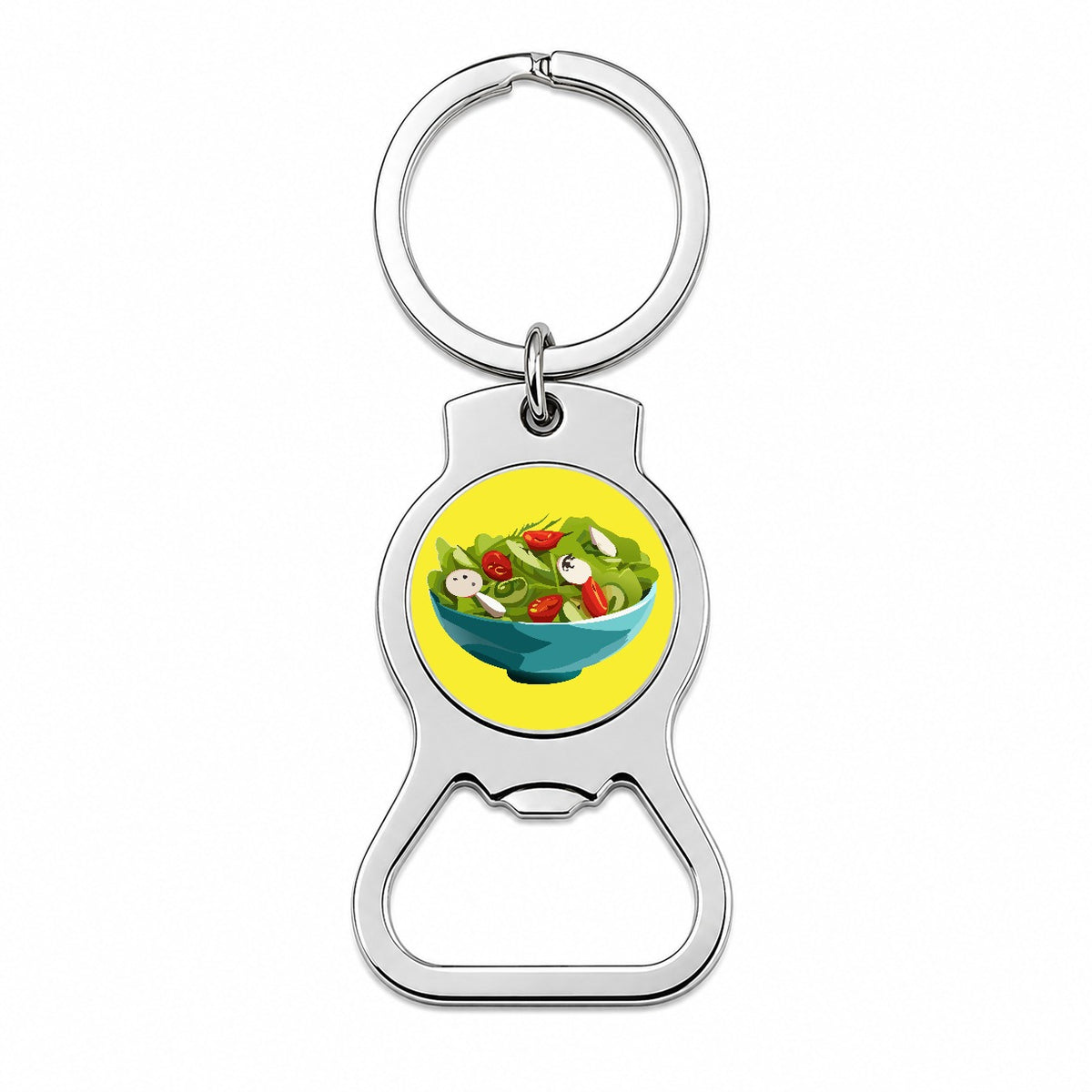 Salad Bowl Vegetables Vegan Vegetarian Bottle Opener Keychain
